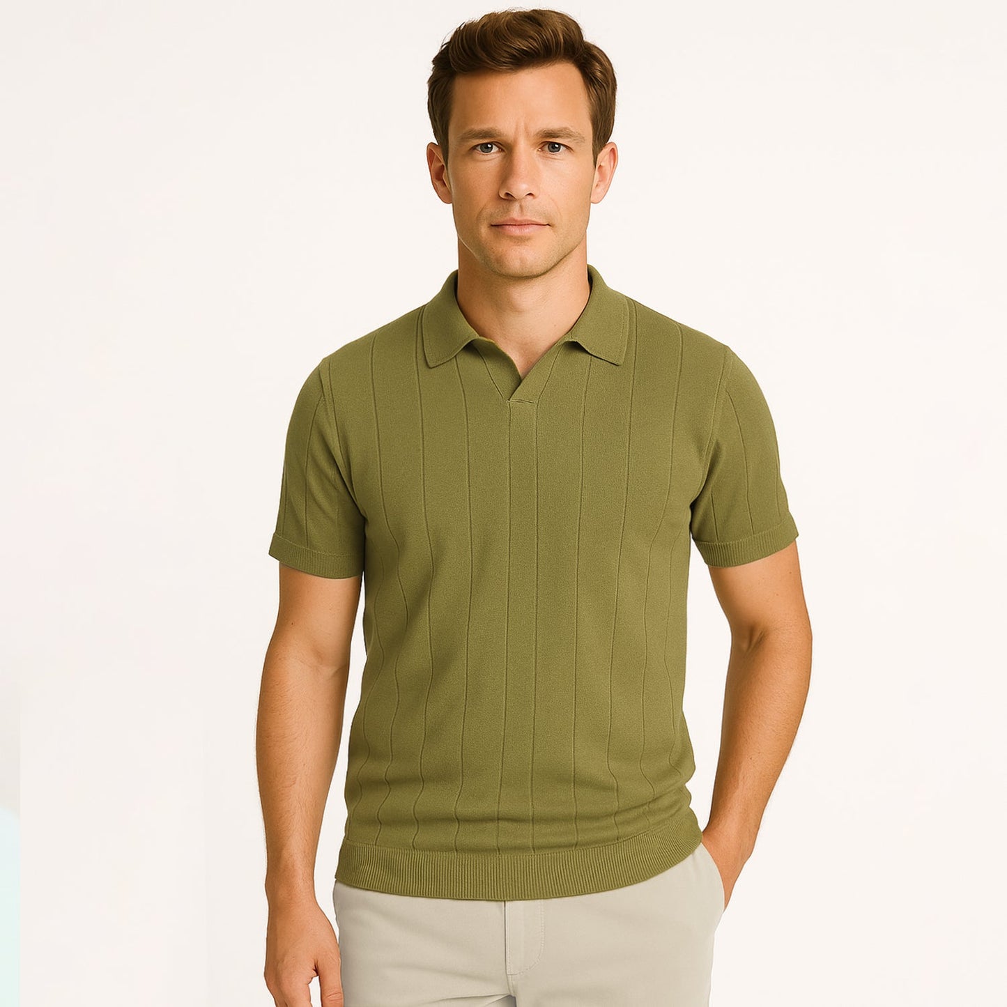 Affärsmässig kortärmad polo