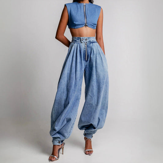 Maja™  | Högmidjade Denim Ballongjeans