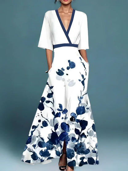 Laure | Elegant Blommig Wrap Klänning