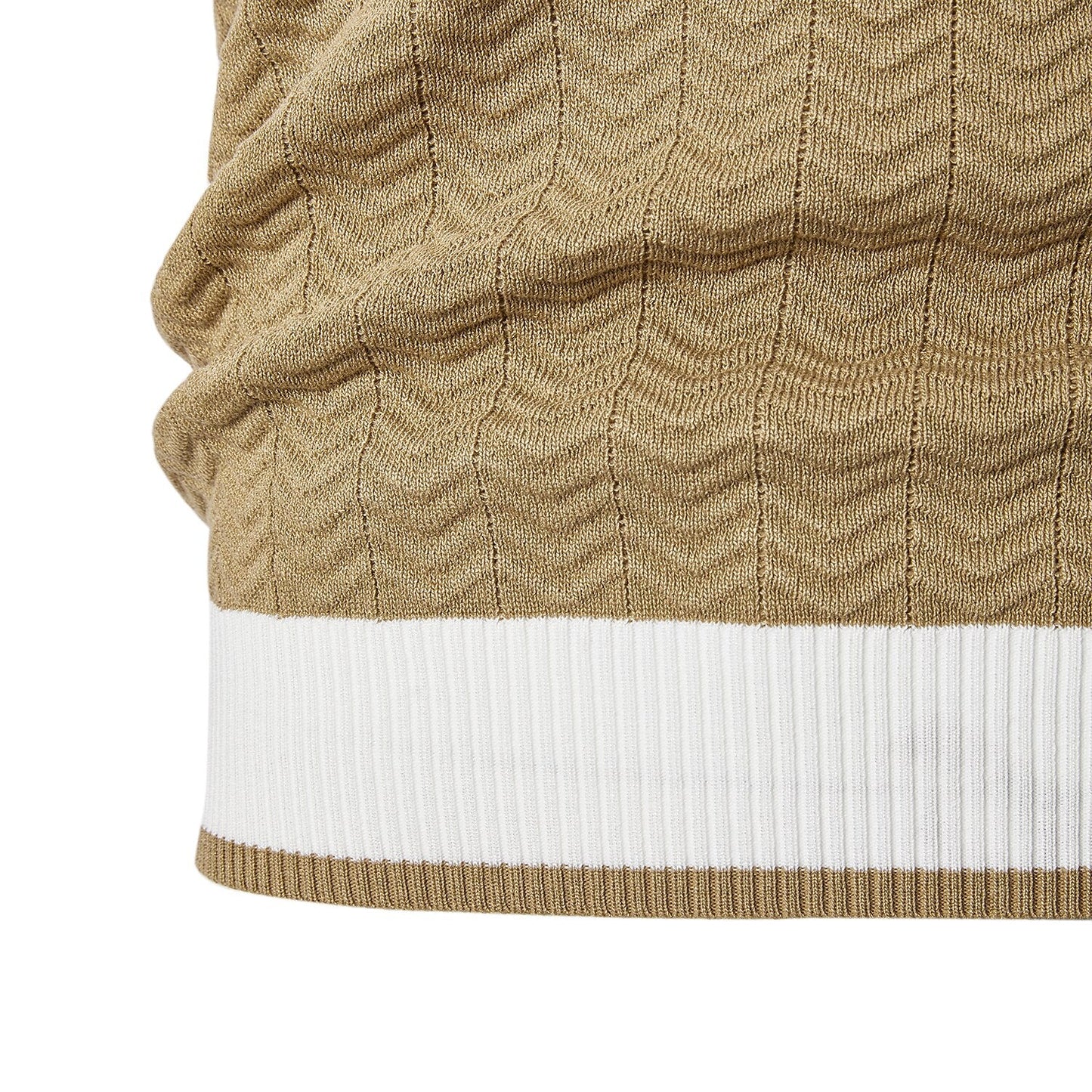 Marinblå Texturerad Jacquard Polo T-shirt