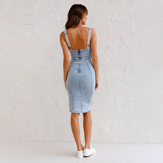 Mona | Denim-Spagettiklänning