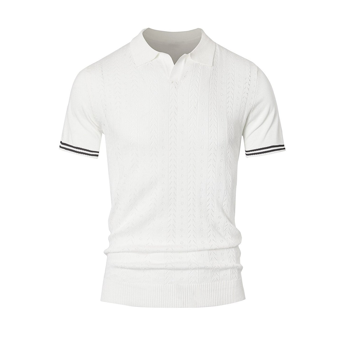 Klassisk Stickad Kontrast Polo