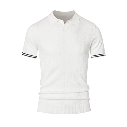 Klassisk Stickad Kontrast Polo