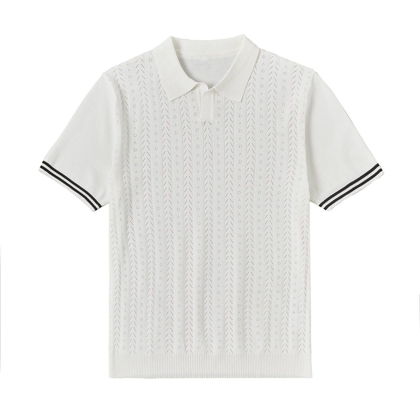 Klassisk Stickad Kontrast Polo