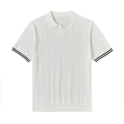 Klassisk Stickad Kontrast Polo