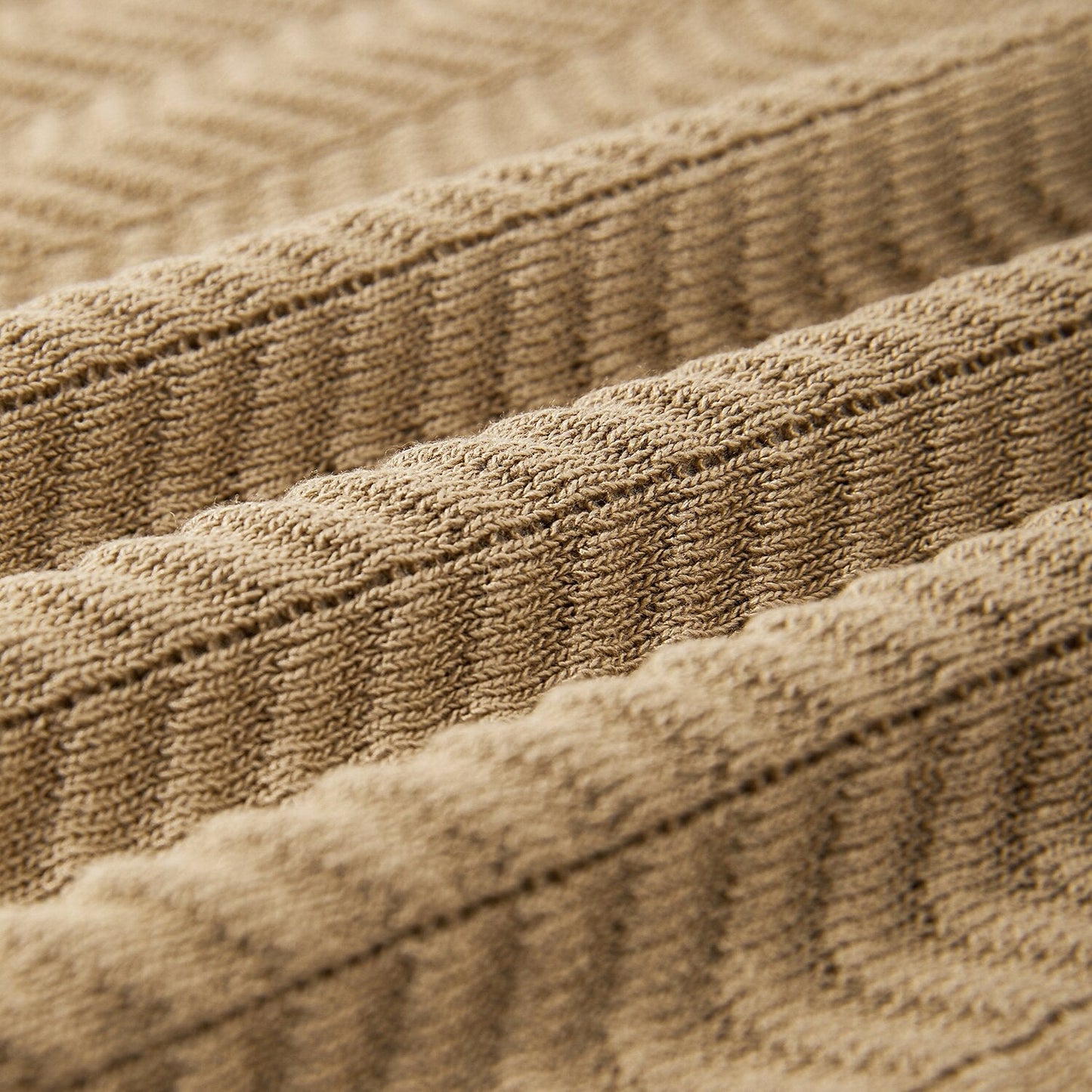 Marinblå Texturerad Jacquard Polo T-shirt