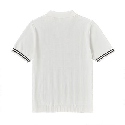 Klassisk Stickad Kontrast Polo