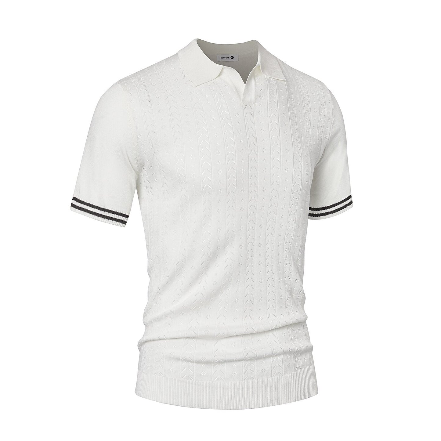 Klassisk Stickad Kontrast Polo
