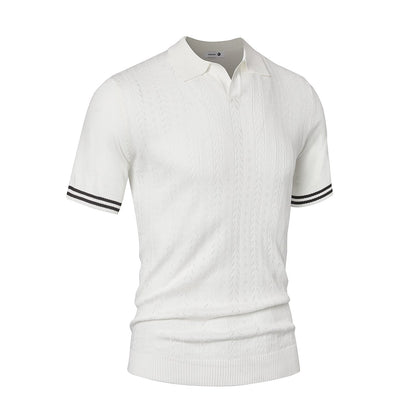 Klassisk Stickad Kontrast Polo